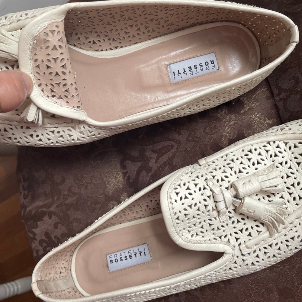 Fratelli Rossetti Cream Woven Leather Brera Loafers - Picture 10 of 14